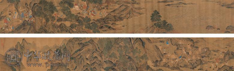 大禹治水卷 手卷 设色绢本