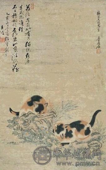 季应召 猫 立轴 设色