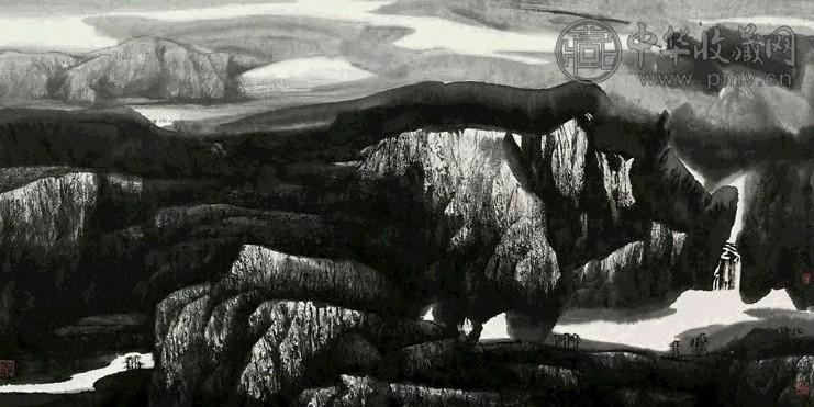 董继宁 1999年 山水 镜心 水墨纸本