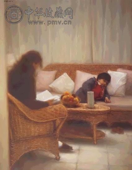 庞茂琨 2000年 母亲与孩子 布面油画
