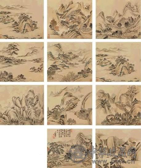 瑶华道人弘旿 山水 册页(10开) 纸本