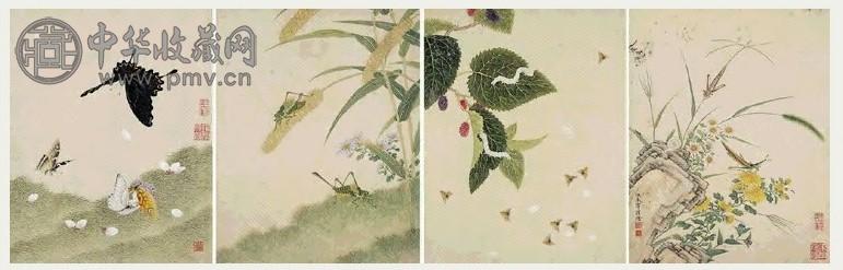 汪承沛 草虫 册页(12开选4)