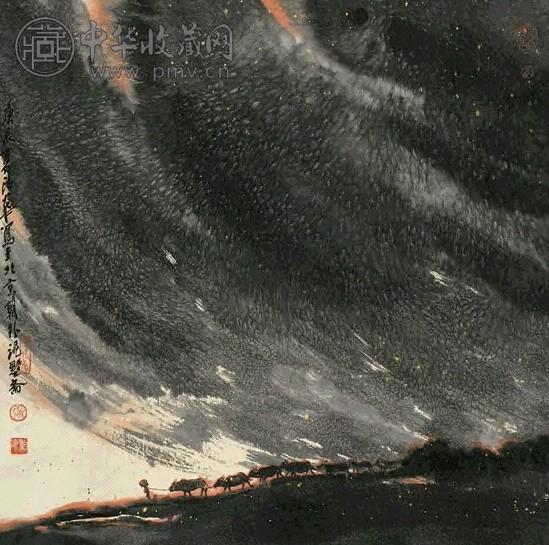 姚治华 2000年作 风雨欲来 纸上 国画