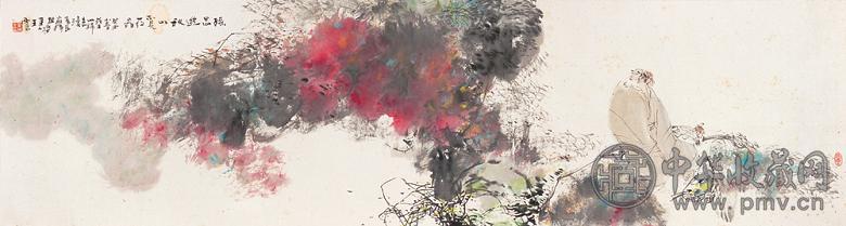 王西京 癸酉(1993年)作 秋山觅药 镜心 设色纸本