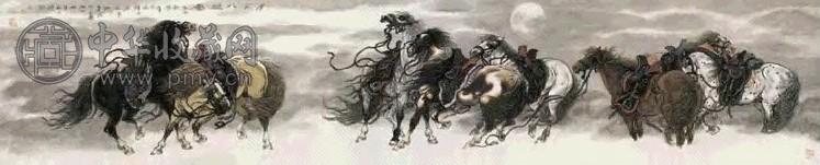 当代 许勇 八骏 镜心