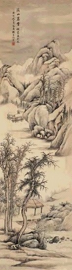 杨昌沂 1903年作 溪山霁雪 立轴 设色纸本