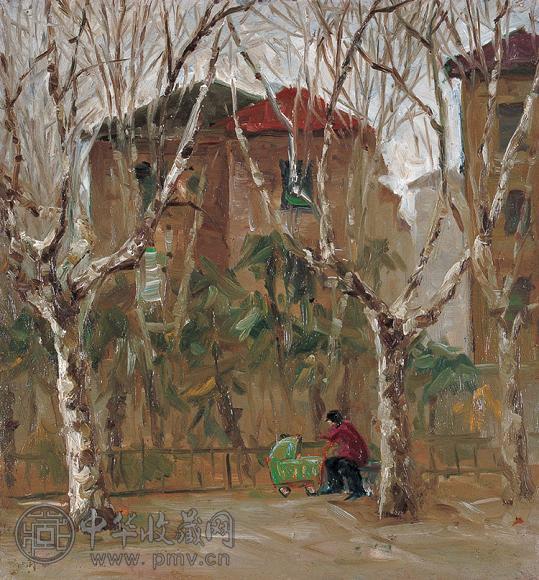 张自正 上海街景 油彩·画布