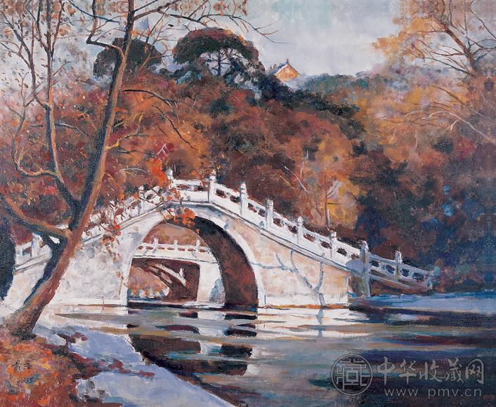 戴泽 1995年作 风景—颐和园金桥 布面油画