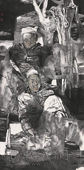 陈钰铭 2002年作 老树 镜心 设色纸本