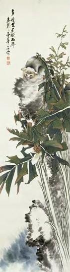 近现代 金梦石 芭蕉雨声 轴