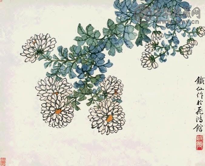 邓启昌 花卉 立轴 设色纸本