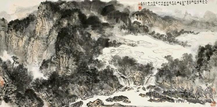 吴静山 1996年 山水 镜心 设色纸本