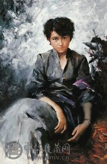 潘鸿海 1985年作 少女 油画画布