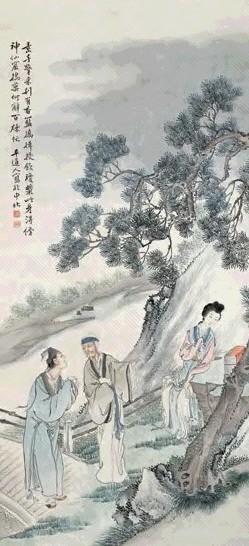 卜国光 人物图 立轴 设色纸本