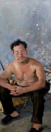 忻东旺 2003年 卖桃人 布面油画