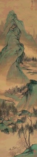 薛宣 山水 立轴 设色绢本