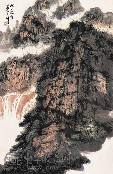 张尔宾 戊寅(1998年)作 秋山流云 镜心 设色纸本