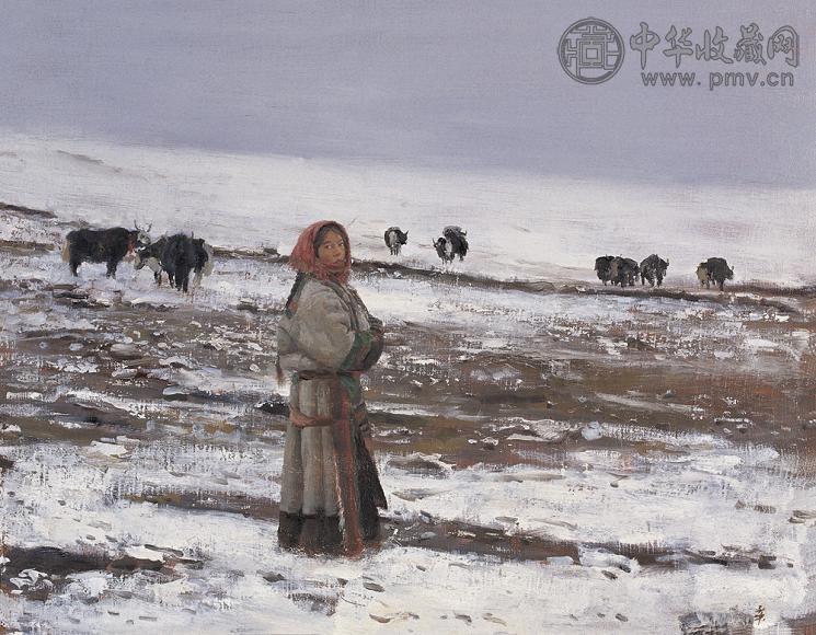 徐唯辛 雪原 油彩 画布 框