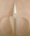 毛旭辉 2001年作 刀口朝上的蓝灰色剪刀 油画画布