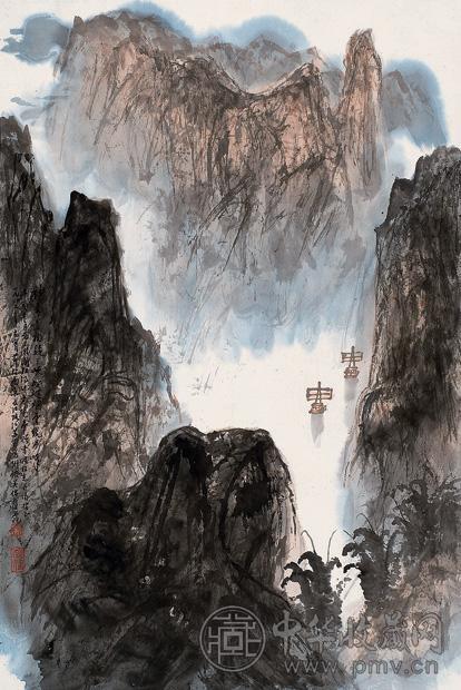 吴俊发 三峡图 立轴 设色纸本