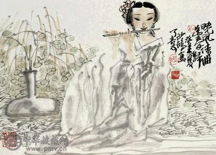 池沙鸿 晓风清曲 镜心 设色纸本