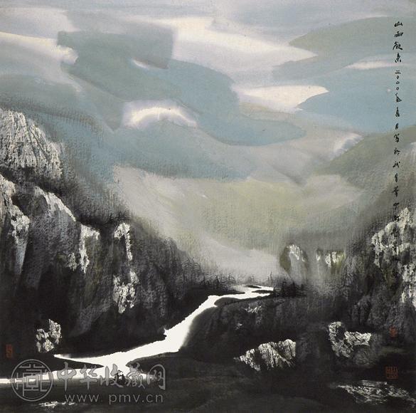 董继宁 山雨欲来 镜心 纸本