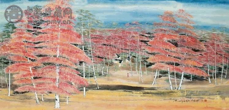 薛宣林 2004年作 白桦林 镜心 设色纸本