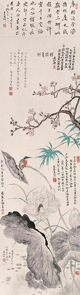 程砚秋 梅兰芳 尚小云等 花鸟 立轴 纸本