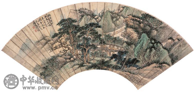 尤小云 乙酉(1945年)作 春山仙馆 镜心 设色纸本