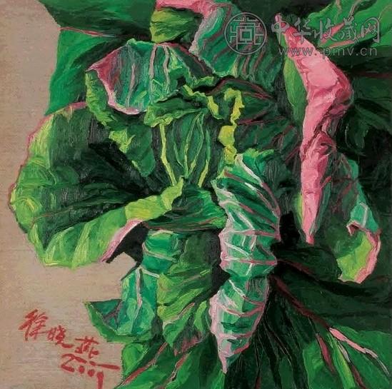 徐晓燕 2001年作 怒放·绿色系列 油彩画布