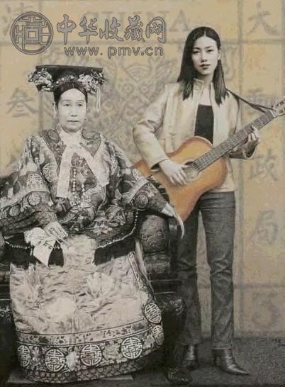 韦蓉 2003年作 慈禧宴乐图 综合媒材 纸本