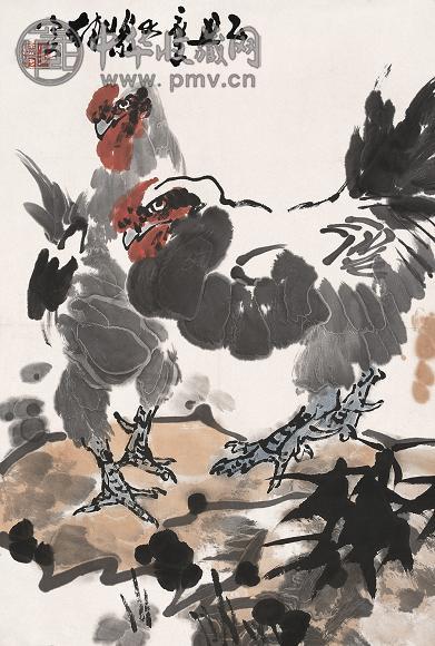 赵宁安 1985年作 鸡 镜心 设色纸本