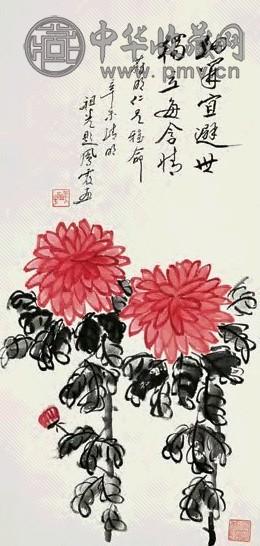 新凤霞 1991年作 含情双侣图 立轴 设色纸本