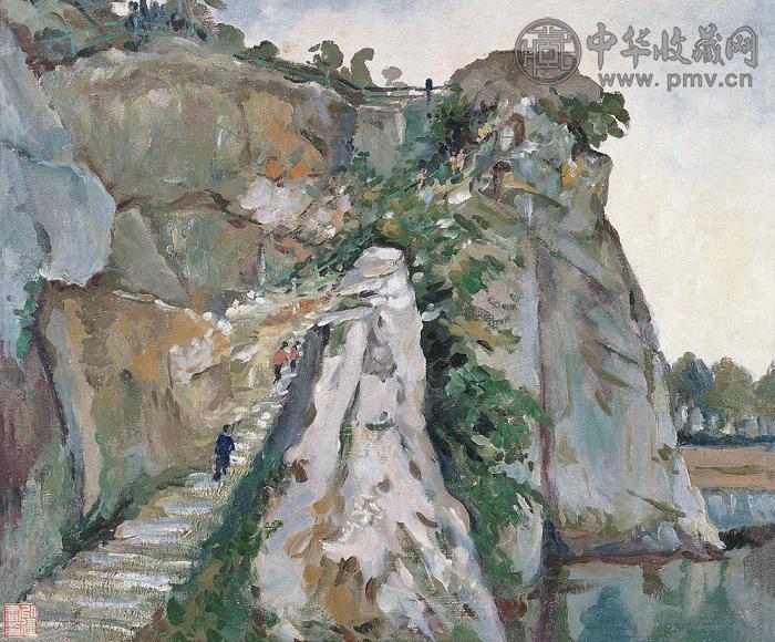 费以复 鸡公山风景 油彩 画布 框