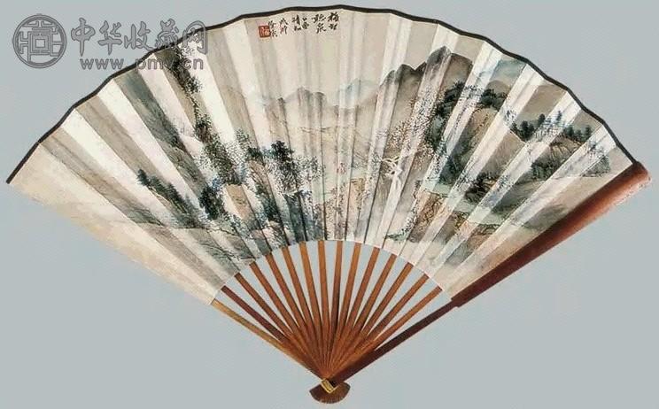 徐曦 山水、书法 扇面 纸本