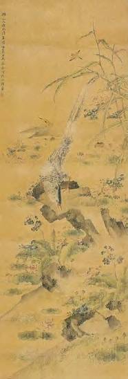 蔡含 明 晓池清翠图 轴