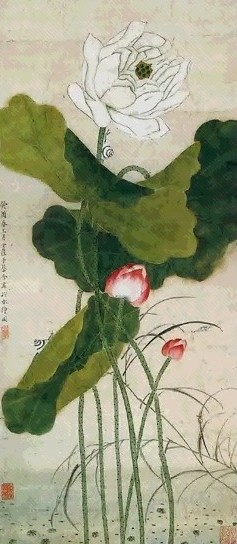 清 蔡含 荷花 镜心 水墨纸本