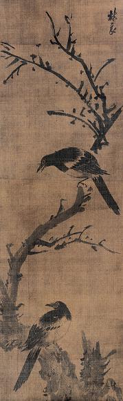 林良(款) 树鸟 立轴 绢本