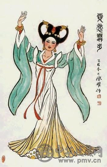 徐启雄 霓裳舞步 镜心 设色纸本