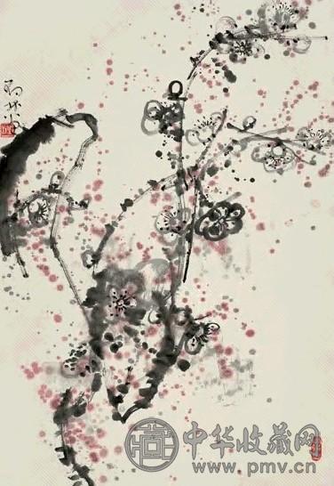 邓林 傲雪 镜心 设色纸本