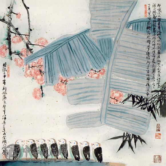 薛亮 花鸟 镜心 纸本