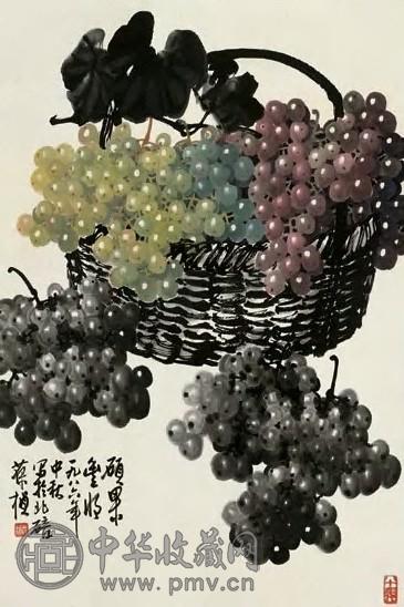 沈葆桢 1986年作 硕果丰收 立轴 设色纸本