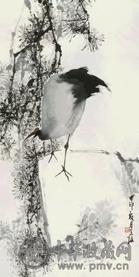 秦天柱 和者寿 立轴 设色纸本