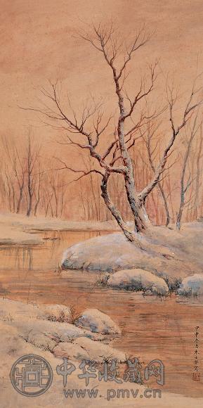 朱士杰 冬日 水彩 纸本