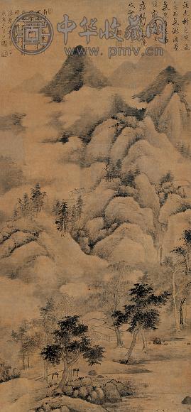 顾大申 1670年作 云山雨霁 立轴 水墨纸本