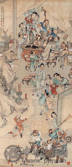 周彬 人物 立轴 设色纸本