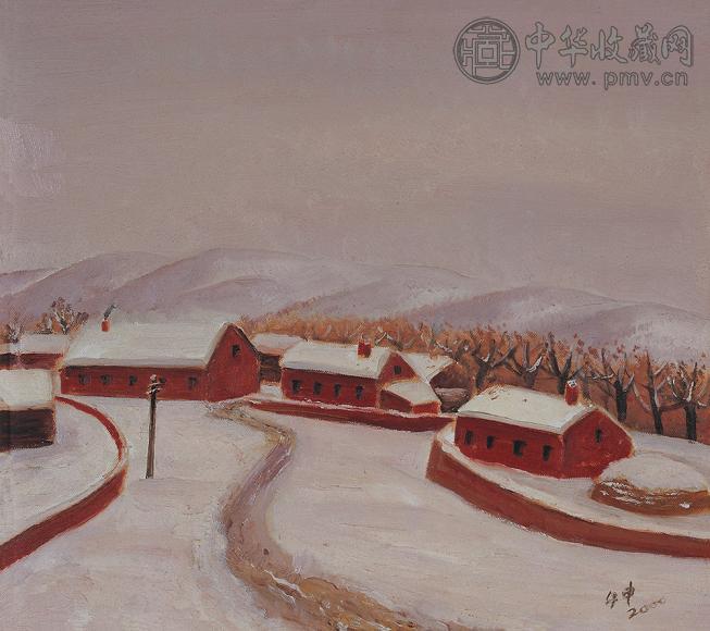 韦尔申 2000年作 雪景 油彩 画布 框