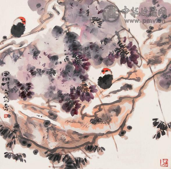 赵宁安 花鸟 镜心 设色纸本