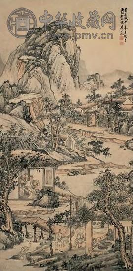 李士达 1618年作 山水 轴