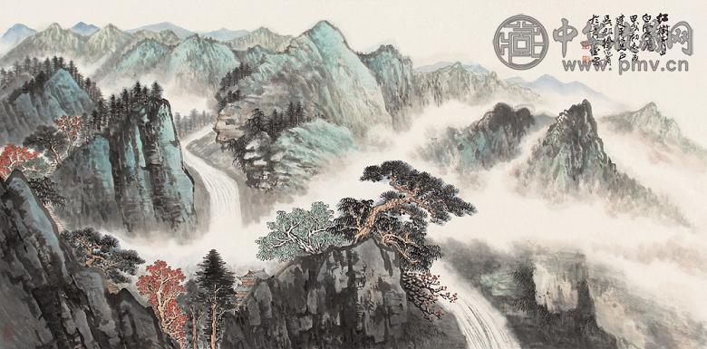 徐绍青 山水 镜心 设色纸本